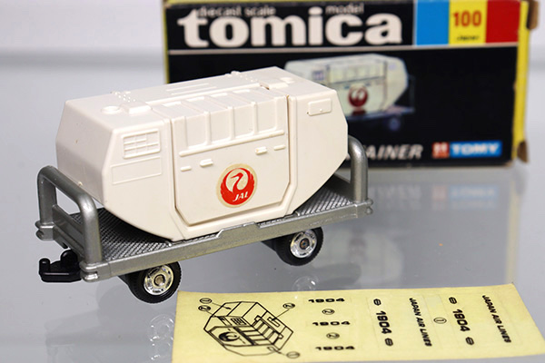 デッド トミカ TOMICA 100 日本航空 コンテナー 日本製 黒箱-