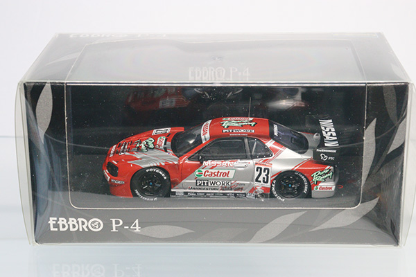 エブロ★P408★日産CASTROL PIT WORK GT-R JGTC 2002(ゼッケン23)(赤/銀)※1/43スケール・現状渡し