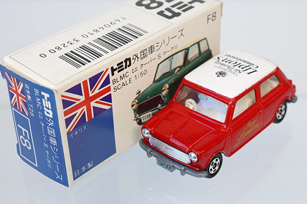 ミニカーショップ ケンボックス トミカ 青箱 F8 ミニクーパー 赤 ルーフ黒タンポ チップminicar Shop Kenbox Tomica