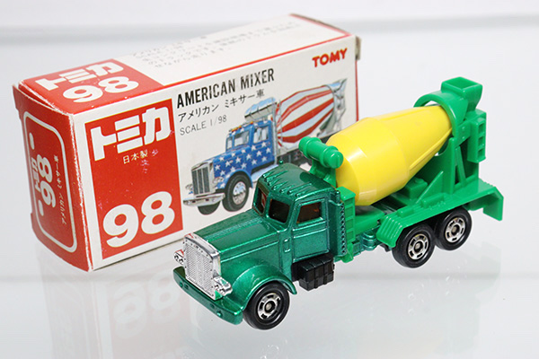 ミニカーショップ ケンボックス トミカ 赤箱 日本製 98 アメリカンミキサー車 Tomy赤ロゴminicar Shop Kenbox Tomica