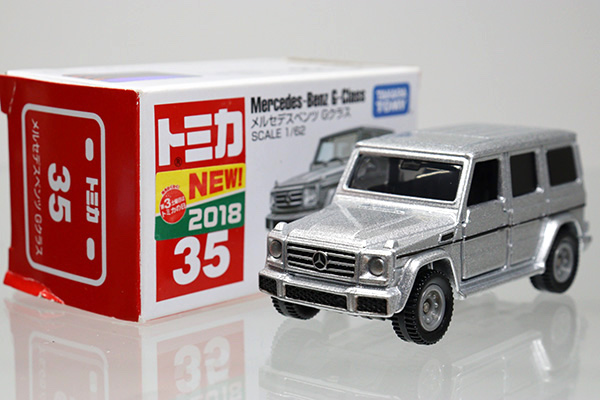 ミニカーショップ ケンボックス トミカ 赤箱 35 メルセデスベンツgクラス 18年発売 タカラトミーロゴ 箱ダメージ 現状渡しminicar Shop Kenbox Tomica