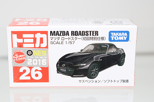 ミニカーショップ ケンボックス トミカ 赤箱 26 マツダロードスター 初回特別仕様 未開封品 16新車シール付 タカラトミーロゴminicar Shop Kenbox Tomica