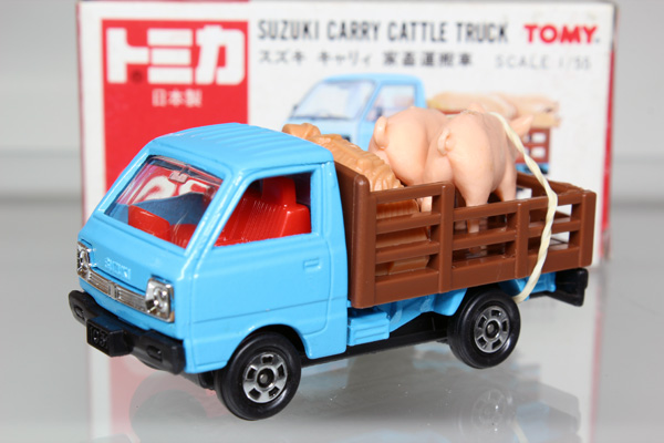 ミニカーショップ ケンボックス トミカ 赤箱 日本製 39 スズキキャリィ家畜運搬車 箱絵青ヘッドverminicar Shop Kenbox Tomica