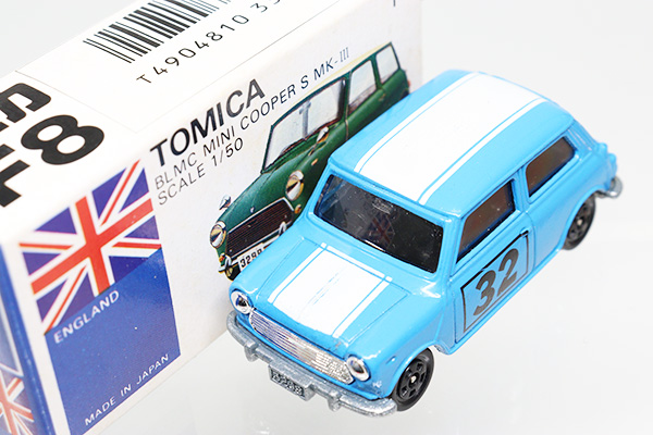 【限定】F8 BLMC ミニ クーパー S マークⅢ ブルー タミヤ TAMIYA クリヤマ模型 35周年 特注 限定 外国車シリーズ 青箱 日本製 トミカ ミニカー 乗用車