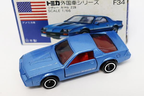 青箱 トミカ No.F34 シボレー カマロ Z28 ブリヂストン (日本製