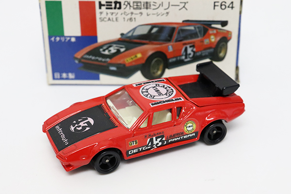 【在庫人気】トミカ　デ　トマソ　パンテーラ　レーシング F64 青箱　日本製　絶版 乗用車
