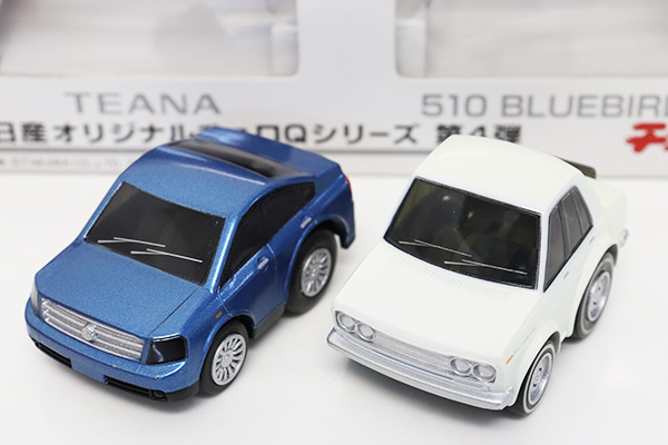 当社の タカラ 日産オリジナルチョロQシリーズ 第4弾 TEANA 510 BLUEBIRD ティアナ ブルーバード 2台セット プルバックカー  ミニカー