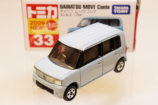 トミカ　赤箱★33★ダイハツムーヴ コンテ ※新車シール・ST09・応募券切取済・箱フタ少破れ・買取品・現状渡し