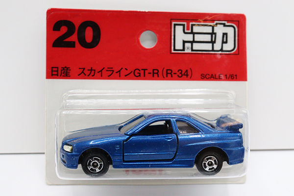 ミニカーショップ ケンボックス トミカ 特注・その他☆No.20☆日産スカイライン GT-R (R34/青)  ※TOMY赤ロゴ・ブリスター仕様・ケース少スレ・台紙ヨレ・買取品・現状渡しMinicar shop KENBOX TOMICA