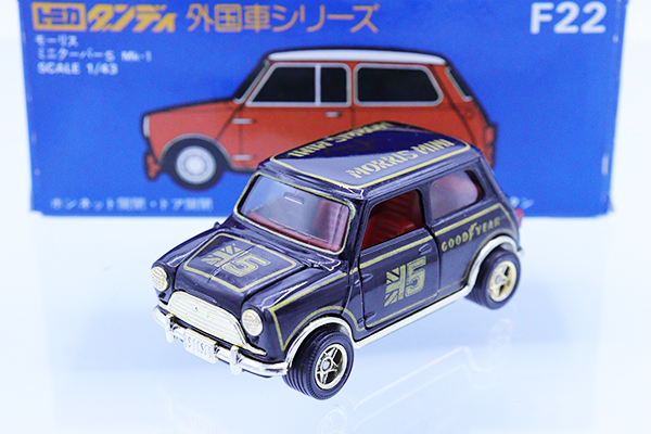 ミニカーショップ ケンボックス ダンディ☆F22☆モーリスミニクーパー S Mk-1 (黒/金タンポ/GOOD YEAR)  ※塗装少剥げ、少浮き・箱スレ・フタ爪跡、めくれ・買取品・現状渡しMinicar shop KENBOX TOMICA