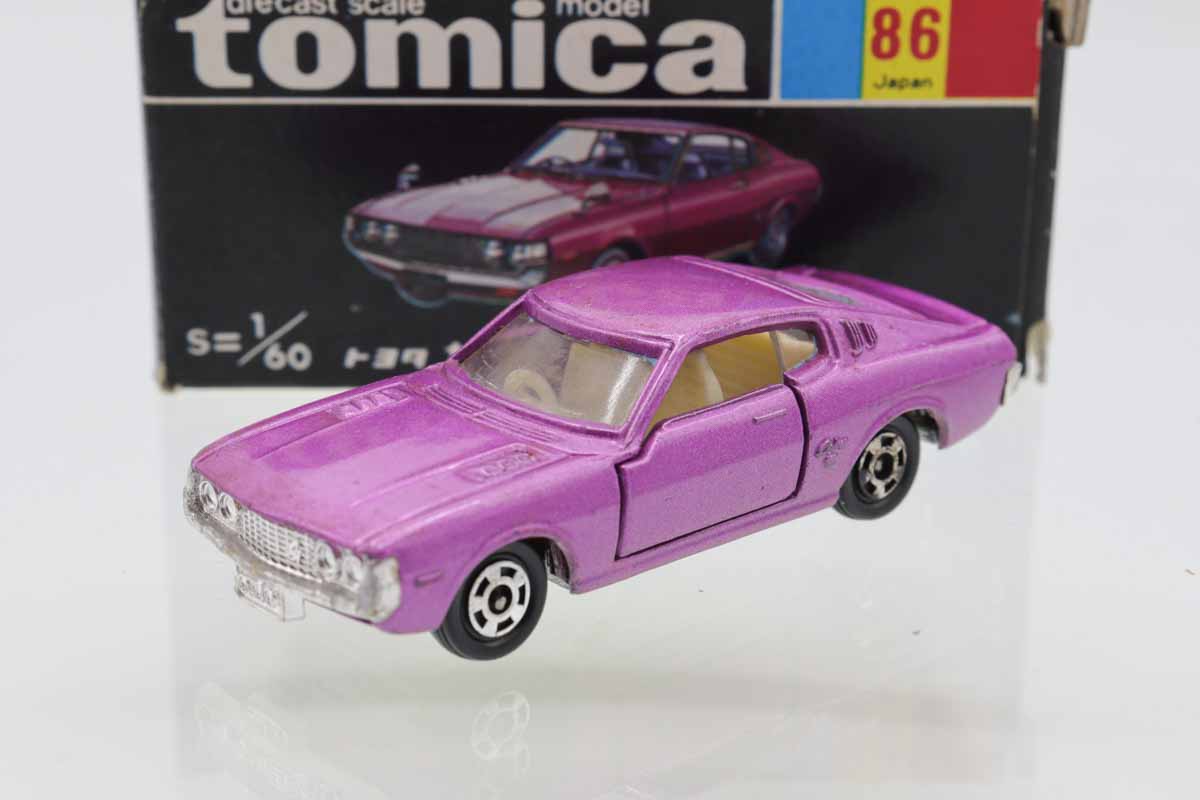 TOMICA　トミカ　セリカ2000GT　紫メッキ　箱付き ミニカーショップ ケンボックス トミカ 黒箱☆86-1-7☆日産