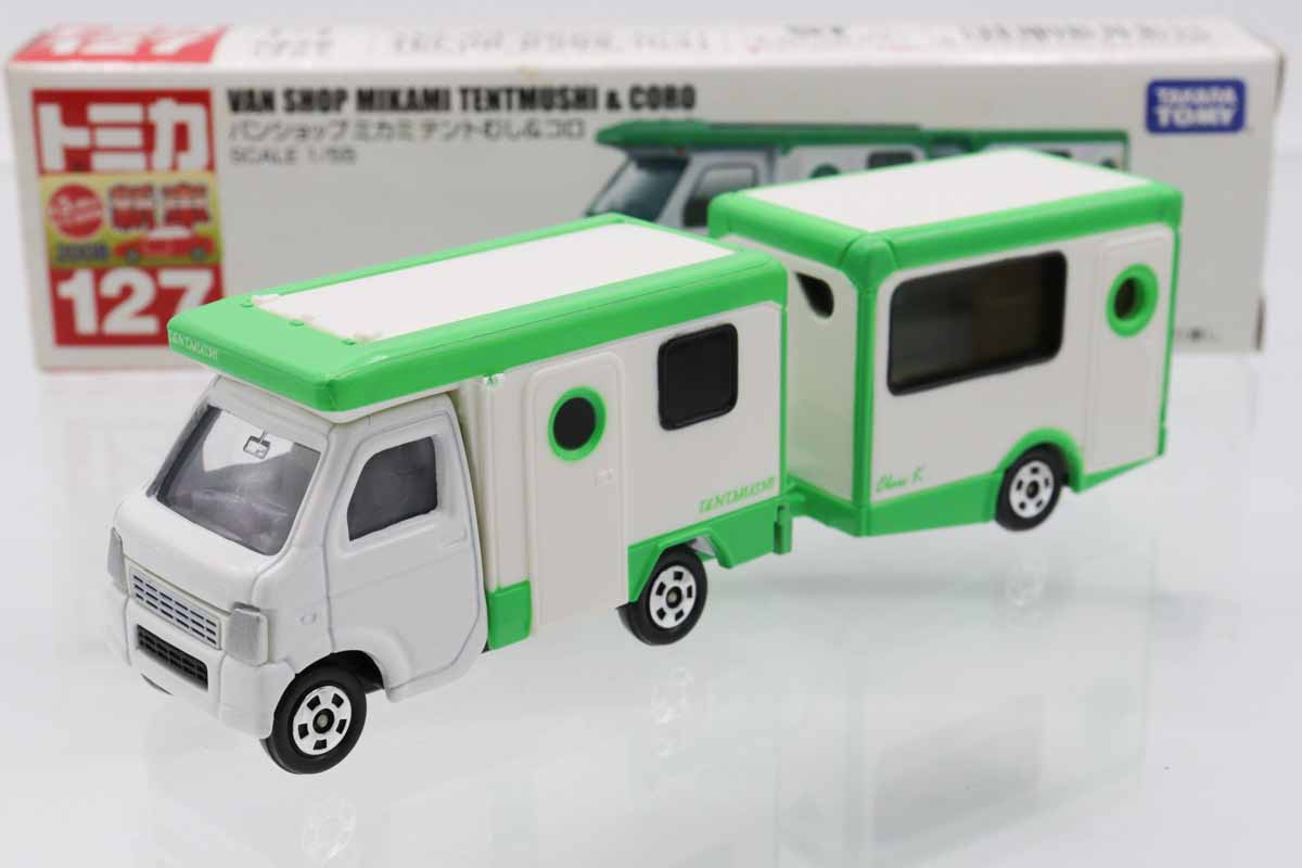 【新品未使用品】トミカ バンショップ ミカミ　テントむし　タカラトミー トミカ赤箱 127 バンショップミカミテントむし&コロ : ミニカー