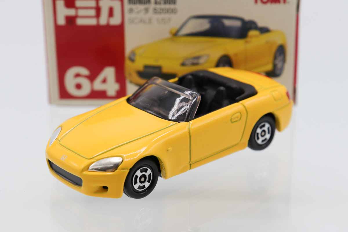 ミニカーショップ ケンボックス トミカ 赤箱☆64☆ホンダS2000(黄