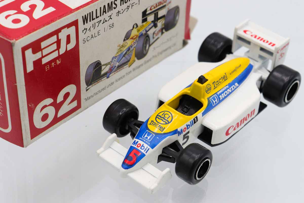 日本製 トミカ 赤箱　No.62 ウィリアムズ ホンダF-1 箱付き ミニカーショップ ケンボックス トミカ 赤箱(日本製)☆62