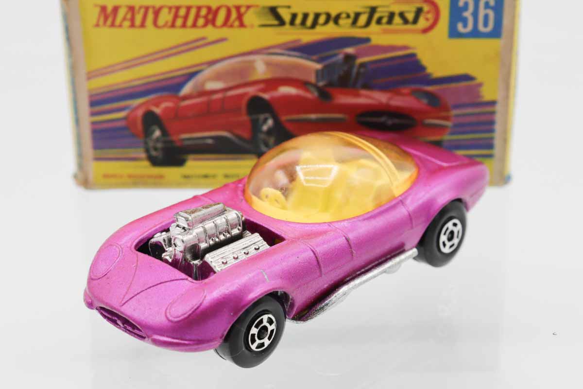 ミニカーショップ ケンボックス マッチボックス☆36☆DRAGUAR(ピンク
